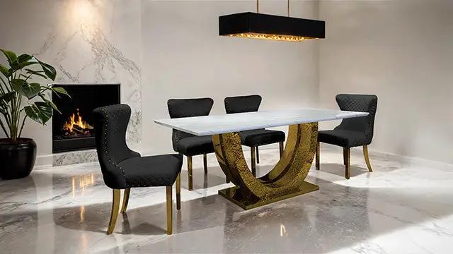 Portanova - Gold Chair (2/CTN) by Unique Piece Furniture