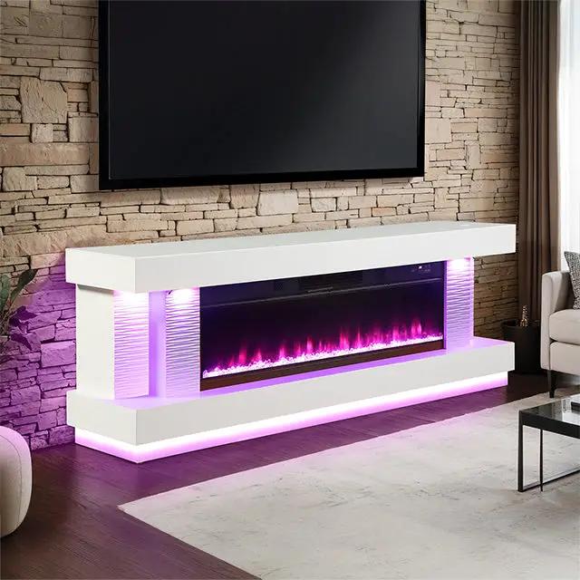 Peseux - 71" TV Stand w/ Electric Fire Place by Unique Piece Furniture