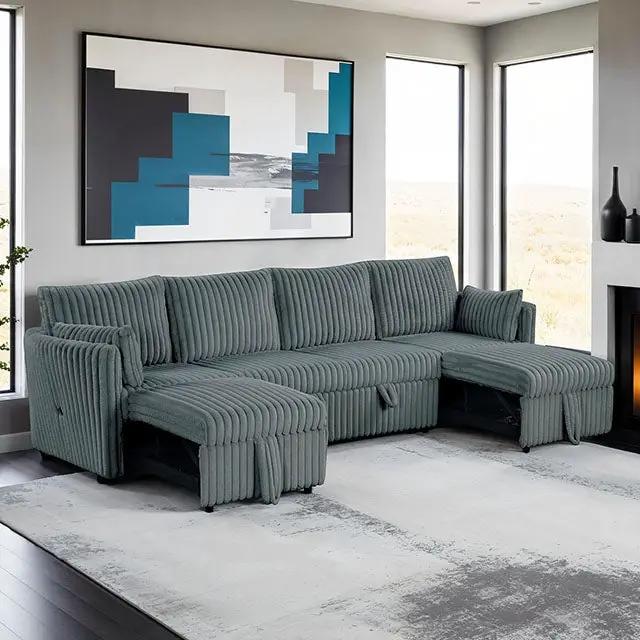 Denholme - U-Sectional w/ Pull Out by Unique Piece Furniture