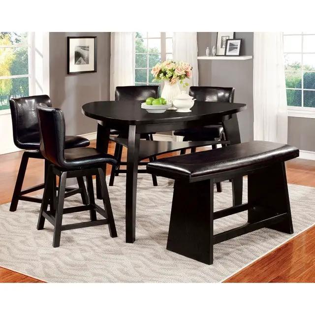 Hurley - 6 Pc Counter Ht Table Set w/ Bench by Unique Piece Furniture