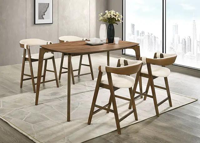 Ebikon - 5 Pc Counter Ht Table Set by Unique Piece Furniture