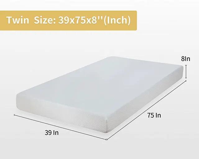 Artemisia - 8" Twin Memory Foam Mattress by Unique Piece Furniture