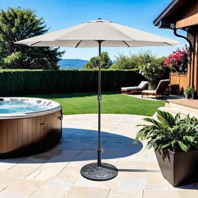 Mora - 11' Outdoor Umbrella + 21" Round Base by Unique Piece Furniture