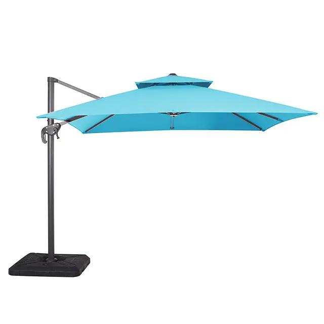 Hero - 10 Ft Square Umbrella w/ Double Top + 37" Large Base by Unique Piece Furniture