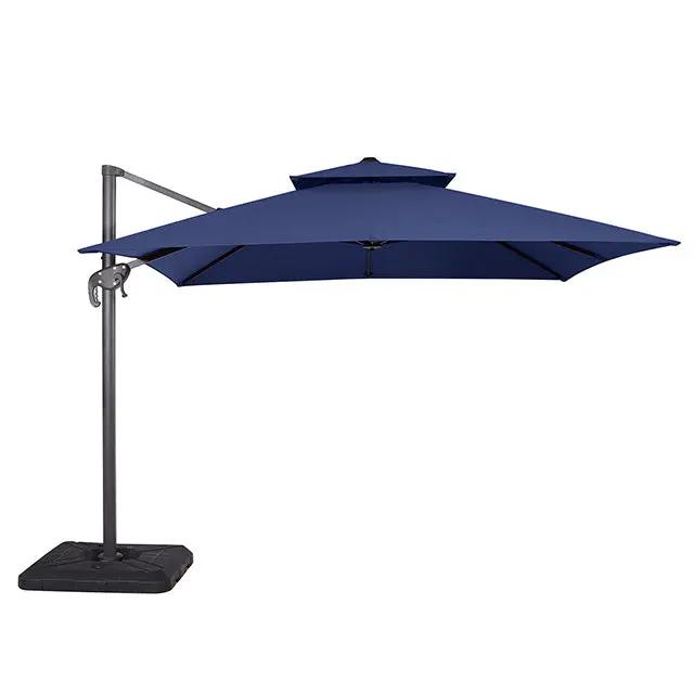 Hero - 10 Ft Square Umbrella w/ Double Top + 37" Large Base by Unique Piece Furniture