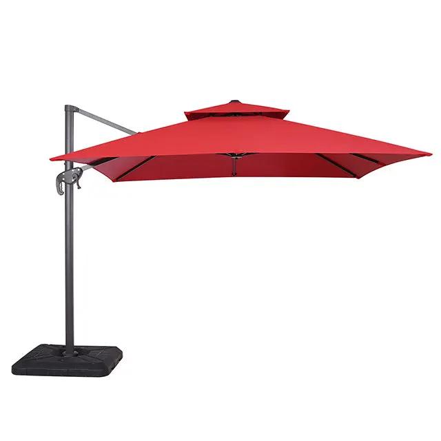 Hero - 10 Ft Square Umbrella w/ Double Top + 37" Large Base by Unique Piece Furniture