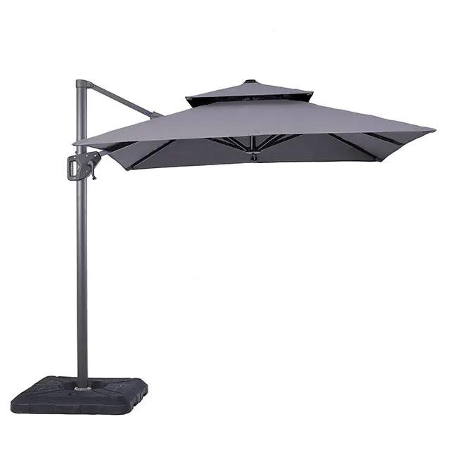 Fida - 8 Ft Square Umbrella w/ Double Top + 37" Large Base by Unique Piece Furniture