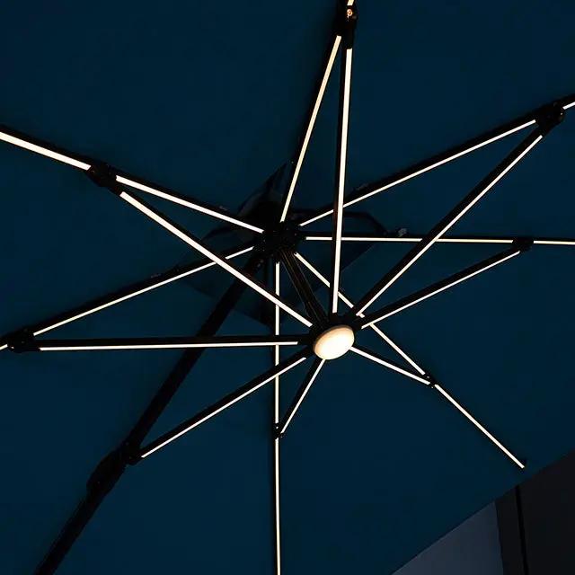 Aurora - 10 Ft Square Umbrella w/ Double Top w/ LED + 37" Large Base by Unique Piece Furniture