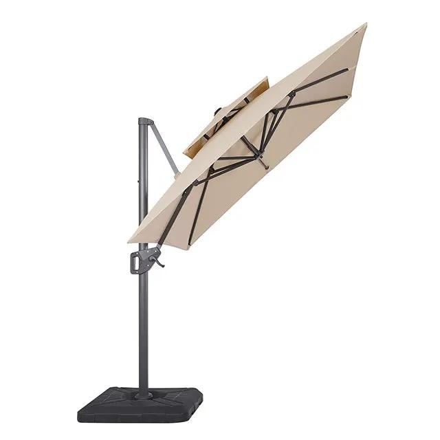 Fida - 8 Ft Square Umbrella w/ Double Top + 37" Large Base by Unique Piece Furniture