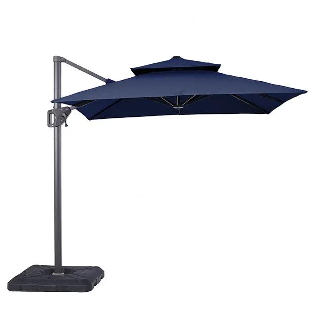 Fida - 8 Ft Square Umbrella w/ Double Top + 37" Large Base by Unique Piece Furniture