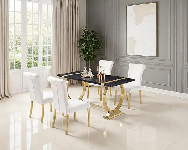 Horley - 60" Dining Table, Gold Frame by Unique Piece Furniture
