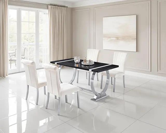 Horley - 60" Dining Table, Silver Frame by Unique Piece Furniture