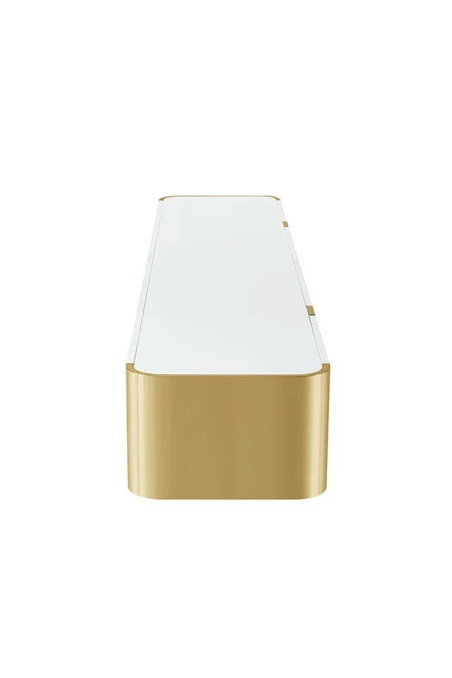 Larvik - TV Stand White w/ Gold Frame by Unique Piece Furniture