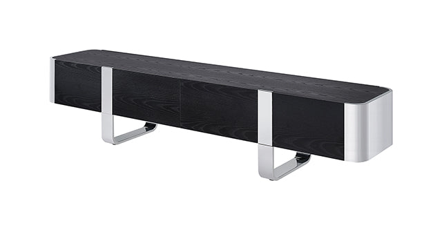 Leknes - TV Stand Black w/ Silver Frame by Unique Piece Furniture