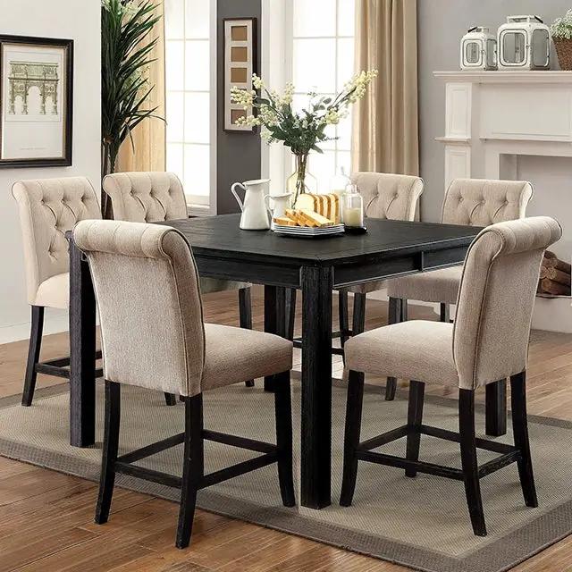 Sania - 7 Pc Counter Ht Table Set by Unique Piece Furniture
