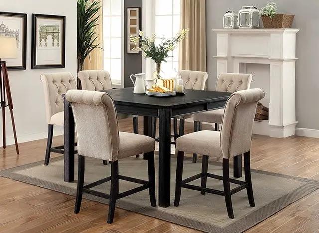 Sania - 7 Pc Counter Ht Table Set by Unique Piece Furniture