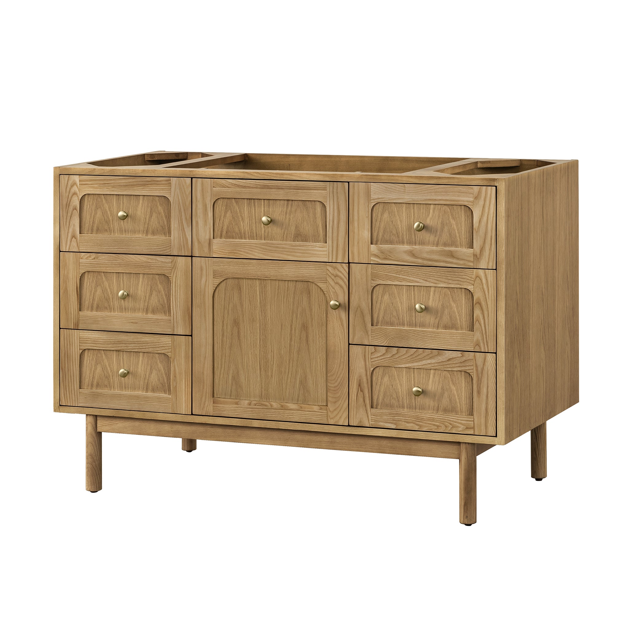 James Martin Laurent 48" Dual Mount Single Bathroom Vanity, Light Natural Oak, cabinet without a countertop