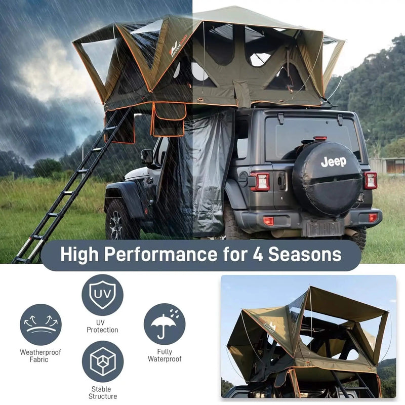 Naturnest Andromeda Green Soft-Shell Rooftop Tent With Large Panoramic Skylight & YKK Doors (SAK50612) by SAKSBY WHOLESALE