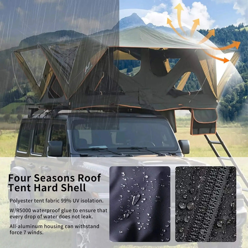 Naturnest Andromeda Green Soft-Shell Rooftop Tent With Large Panoramic Skylight & YKK Doors (SAK50612) by SAKSBY WHOLESALE