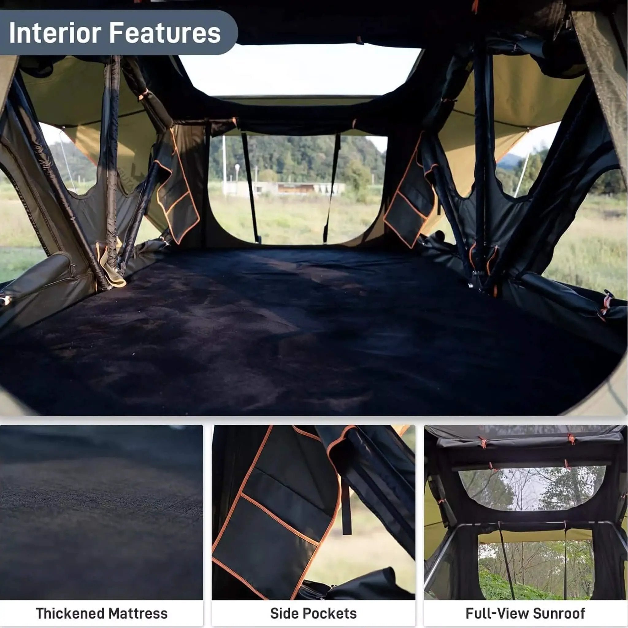 Naturnest Andromeda Green Soft-Shell Rooftop Tent With Large Panoramic Skylight & YKK Doors (SAK50612) by SAKSBY WHOLESALE
