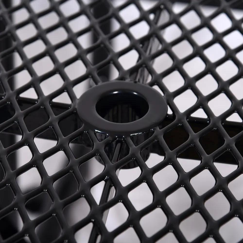 Large 46-Inch Stylish Square Steel Picnic Table W/ Thermoplastic Coating & Umbrella Hole (SAK90547) by SAKSBY WHOLESALE