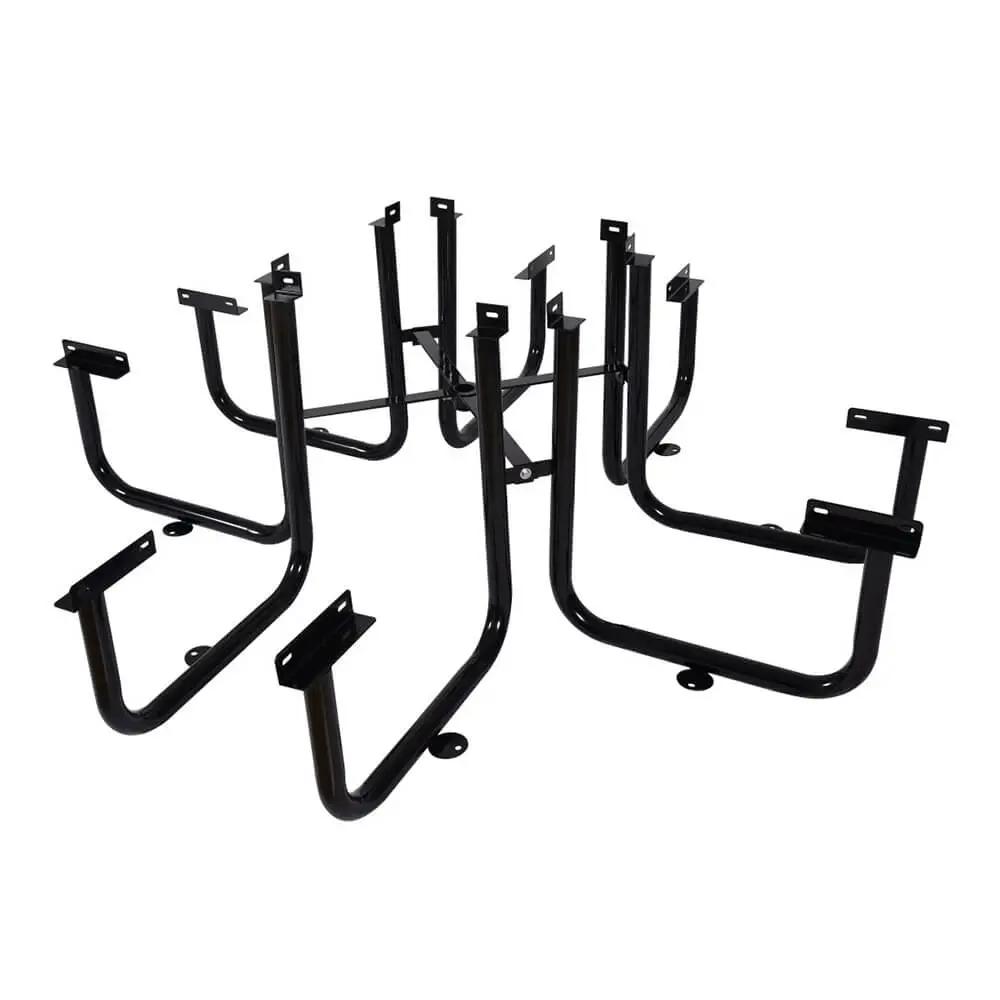 Large 46-Inch Stylish Square Steel Picnic Table W/ Thermoplastic Coating & Umbrella Hole (SAK90547) by SAKSBY WHOLESALE