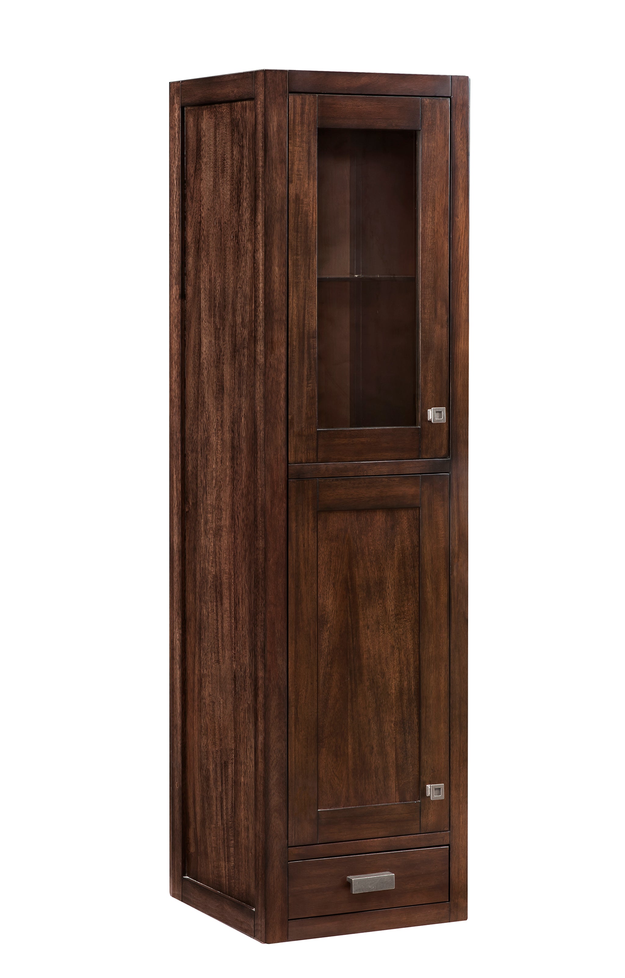 James Martin Addison 15" Hutch, Mid-Century Acacia with Select Your Top (Burnished Nickel) countertop