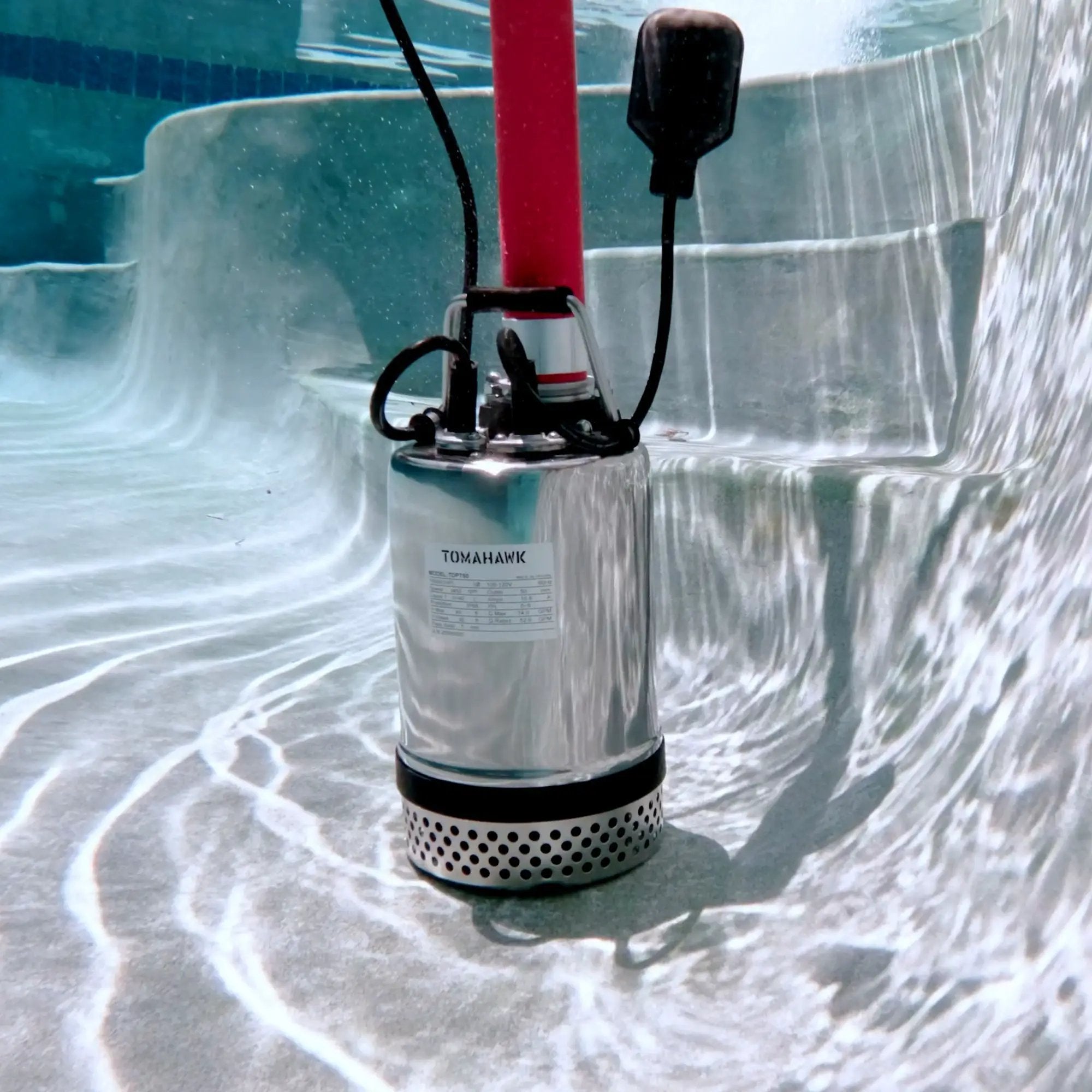 Tomahawk 1 HP Submersible Trash Pump, 73 GPM / 4380 GPH, 750W with Automatic Float Switch Top-Outlet for Flooded Basements, Pools, and Construction Sites by Tomahawk Power