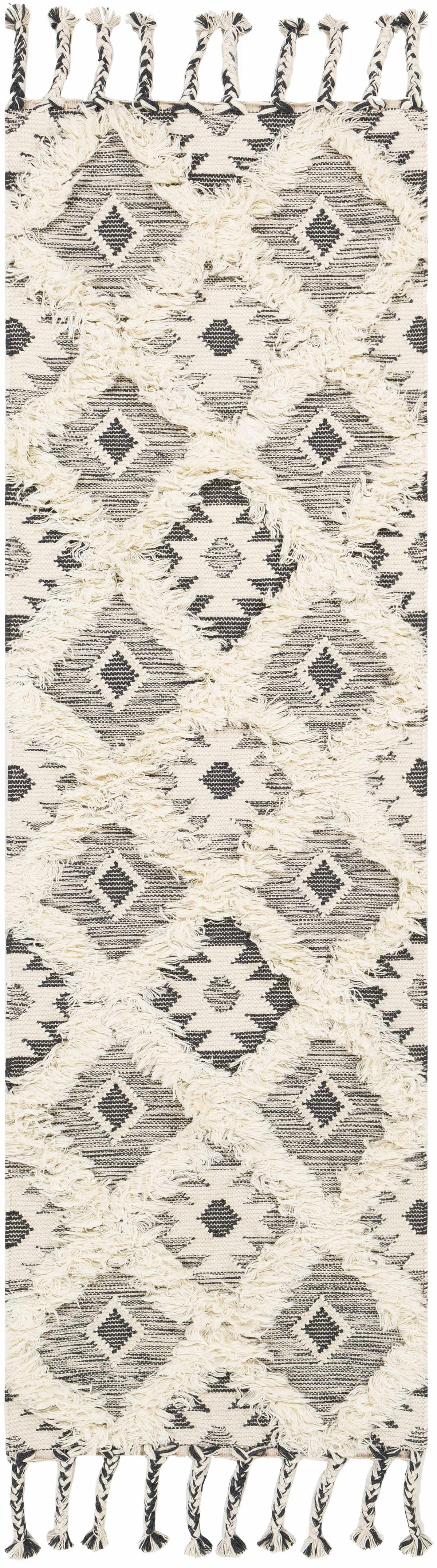 Sultan Charcoal/Beige Tribal Tassel Wool Rug - Clearance, photo 10 of 10