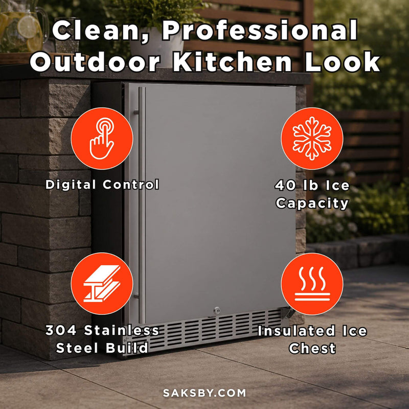 Summerset 24-Inch Outdoor Rated Refrigerator With Anti Vibration System [RFR-24S-A] (SAK63715) by SAKSBY WHOLESALE