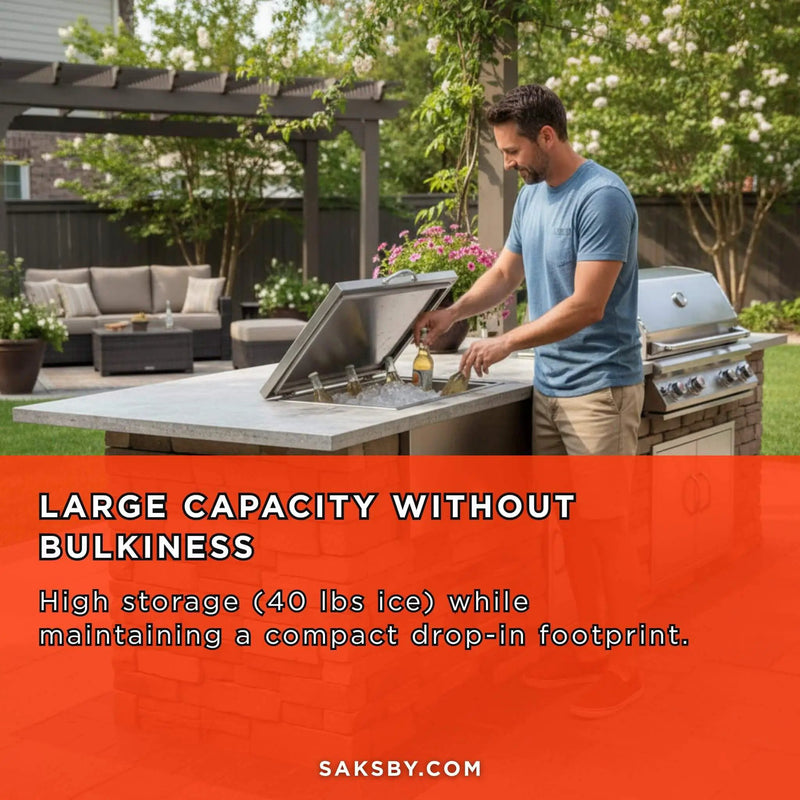 Summerset 28-Inch Wide 2.7FT Drop-In Ice Cooler With 40 Pound Ice Capacity [SSIC-28] (SAK34267) by SAKSBY WHOLESALE