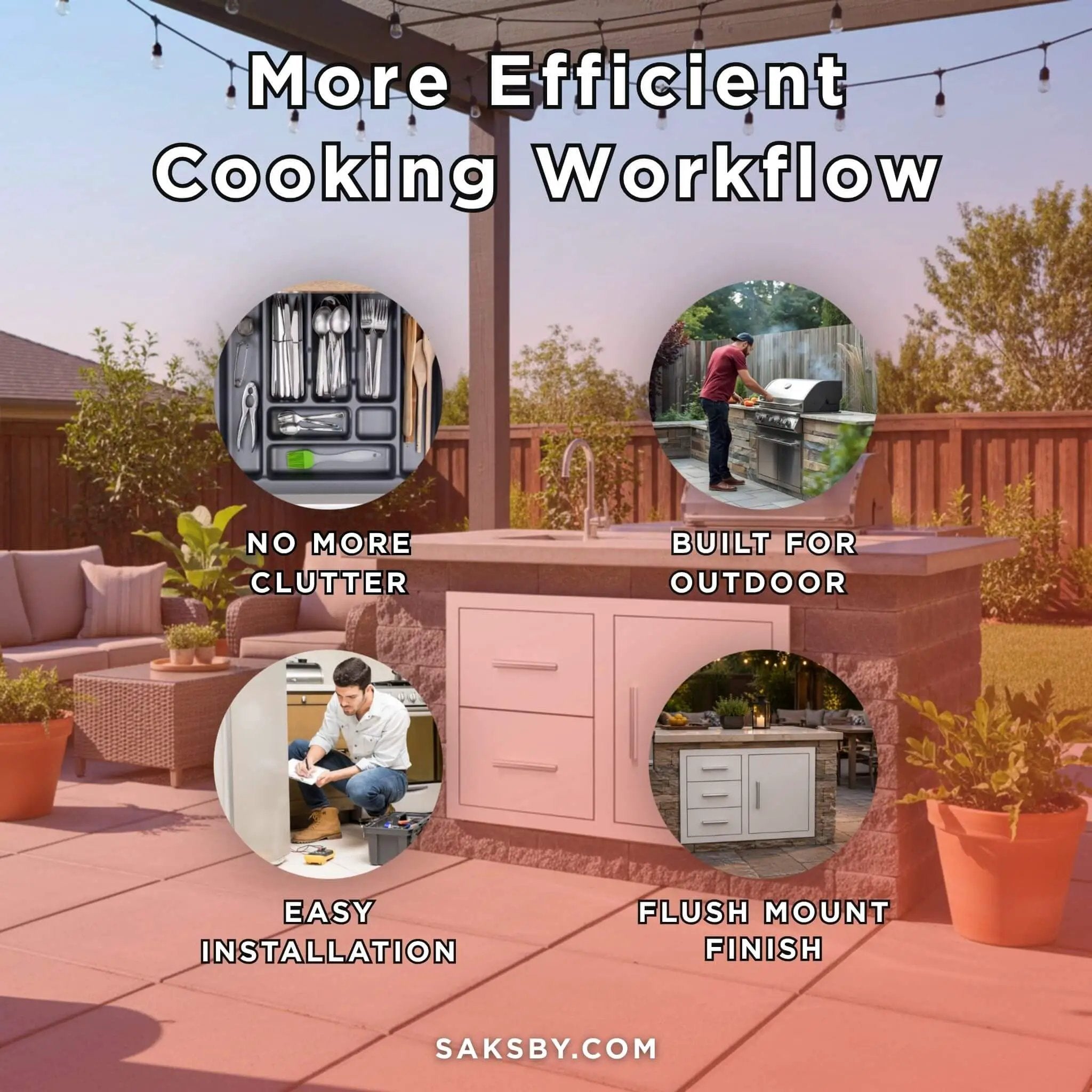 Summerset 33" Flush Mount 2 Soft Closing Drawers And Access Door Combo [DC2-33] (SAK45978) by SAKSBY WHOLESALE