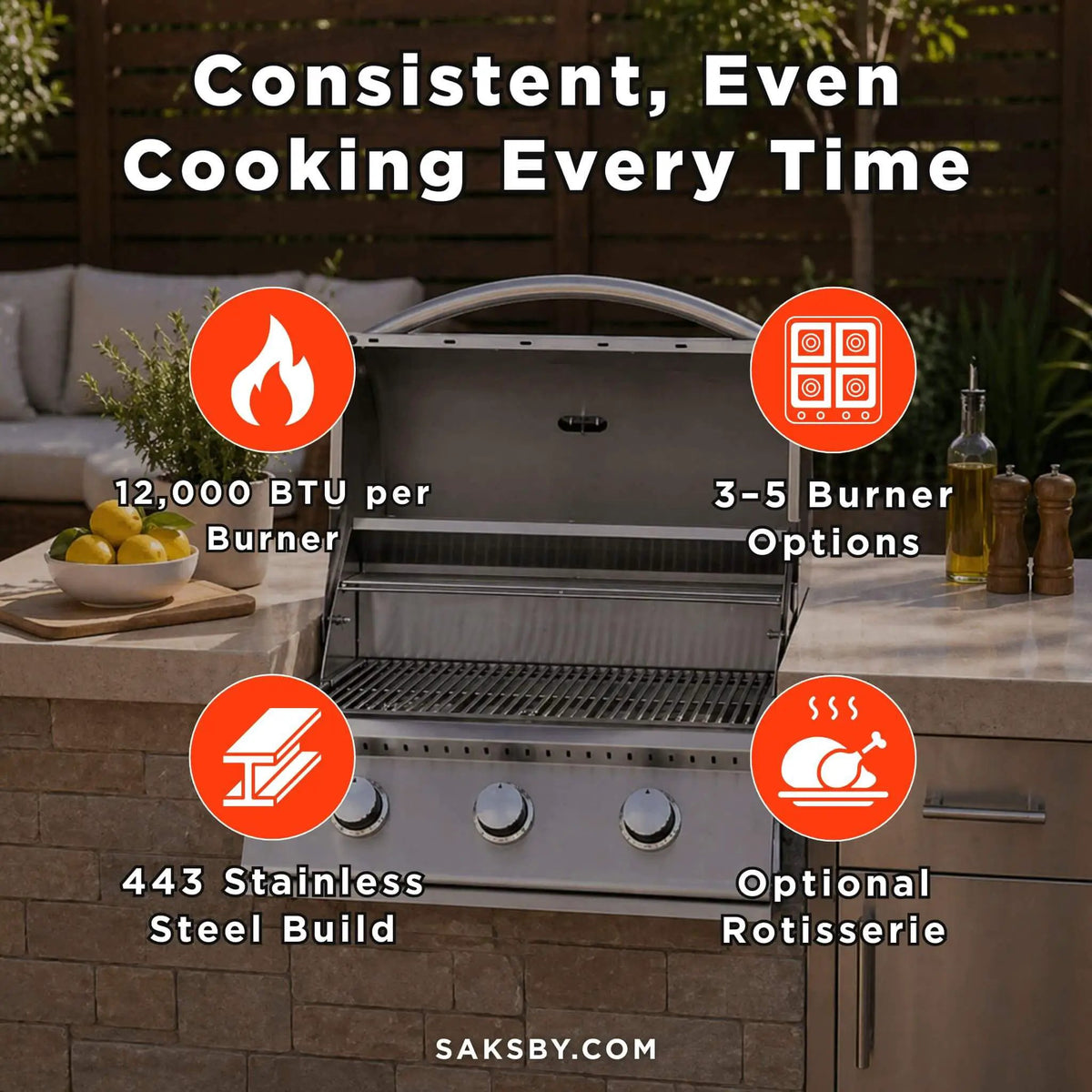 Summerset Sizzler Built-In Propane Gas Grill [SIZ25/32/40] (SAK71502) by SAKSBY WHOLESALE