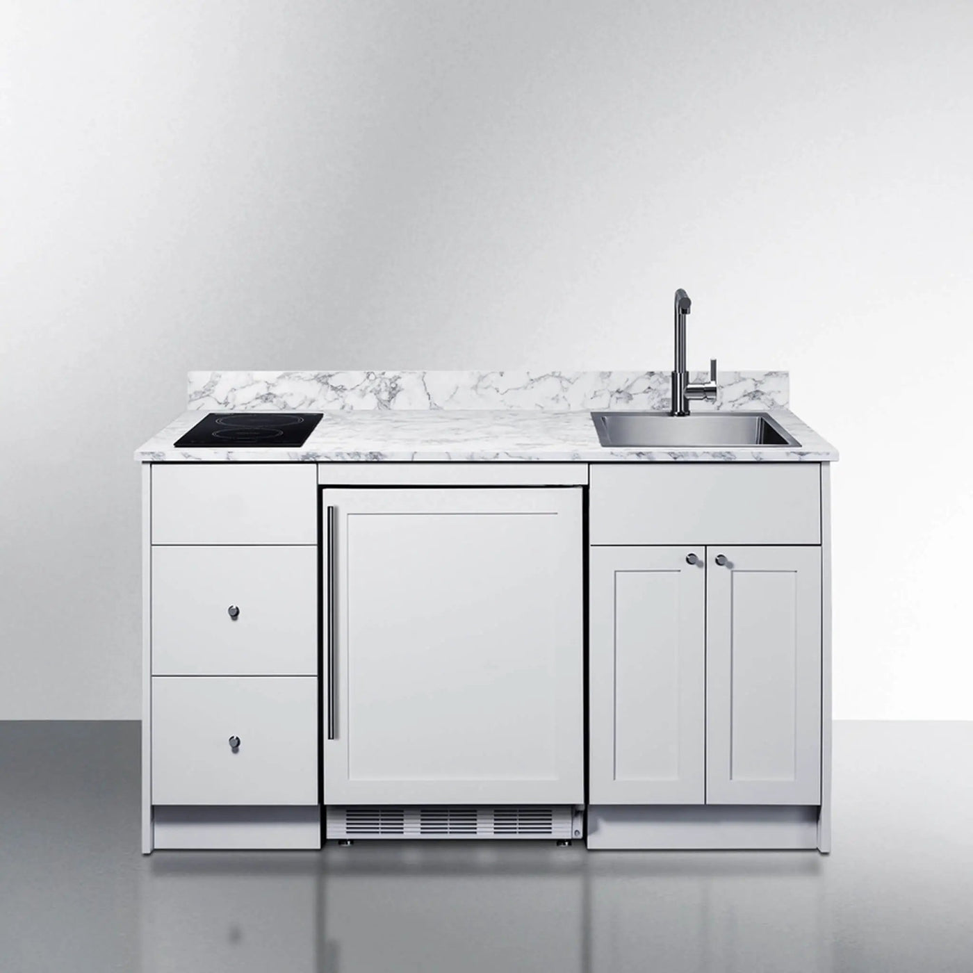 Summit Turnkey Caldera Kitchenette With A Cooktop, Refrigerator-Freezer, Sink, And Pre-Installed Cabinetry [CALDERAWH35] (SAK73248) by SAKSBY WHOLESALE