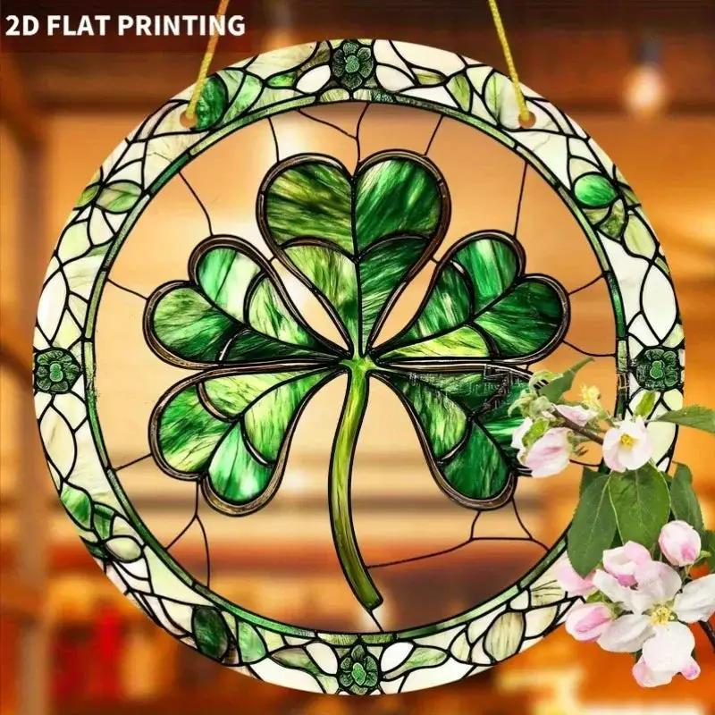 Sun Catcher - Stained Glass Green Round by House Of Avana