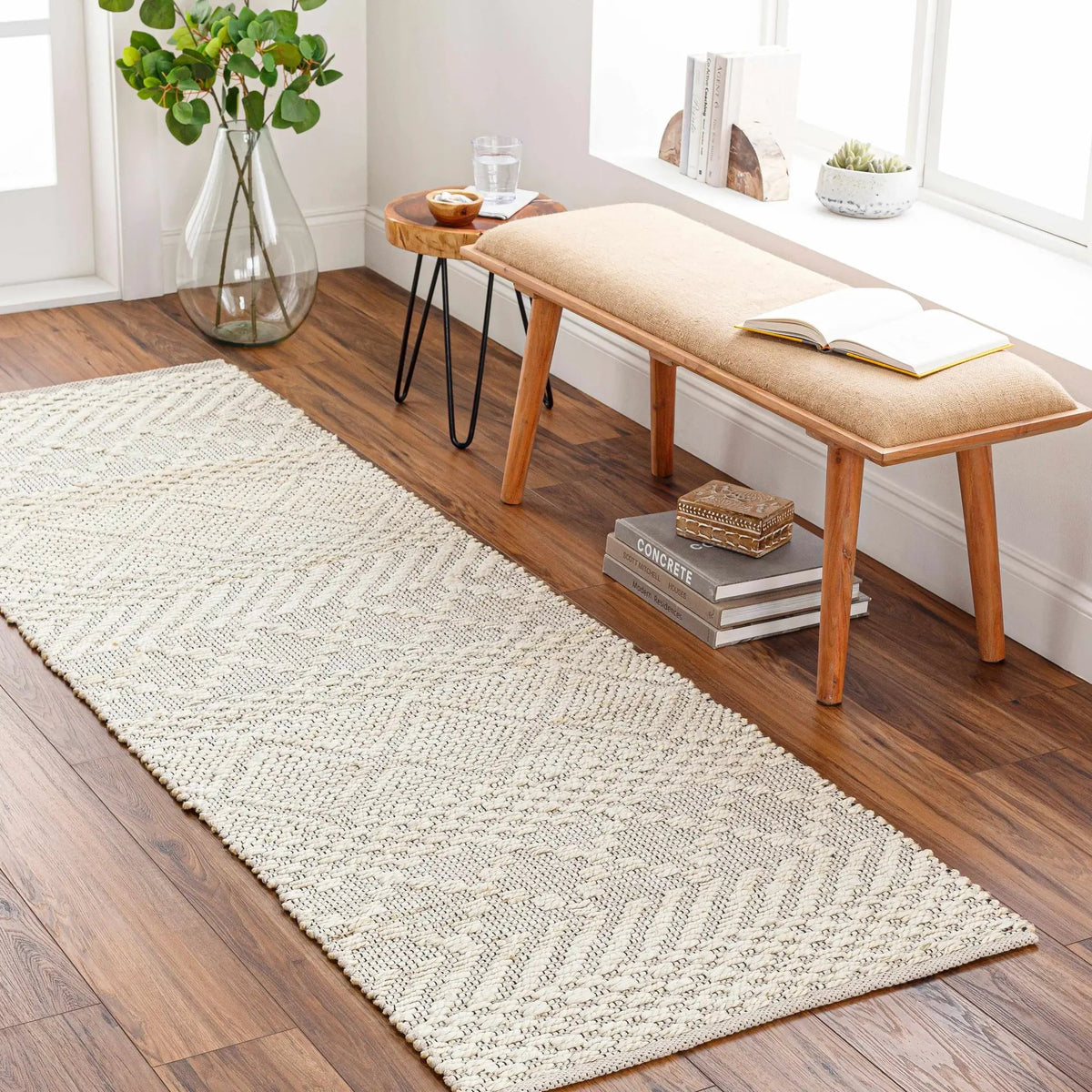 Sungurlu Jute Carpet - Clearance, installed in a room