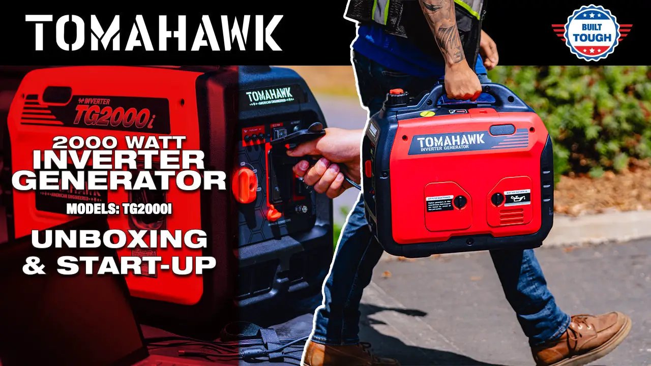 2000 Watt Inverter Generator Super Quiet Portable Gas Power Professional Use by Tomahawk Power