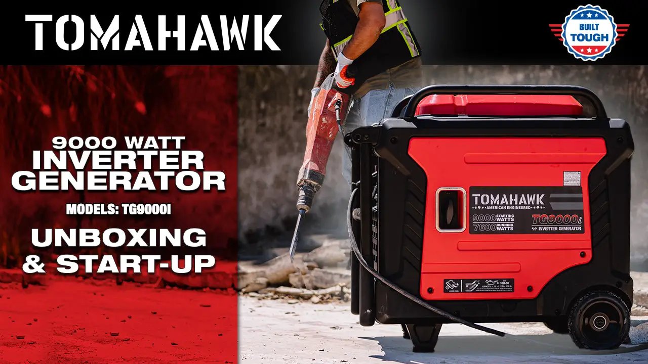 10,500 Watt Inverter Generator Electric Start Super Quiet Portable Gas Power Professional Use by Tomahawk Power