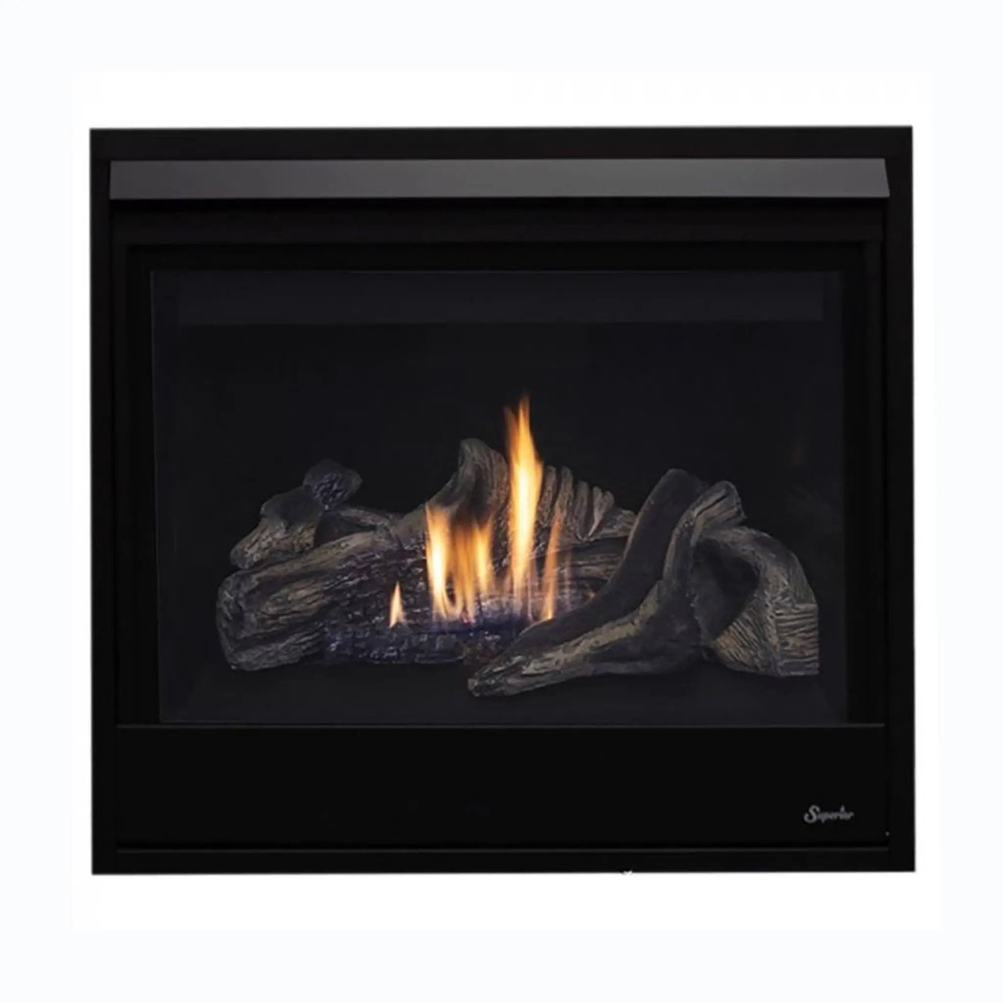 Superior Fireplaces 40-Inch Contemporary Black Glass Direct Vent Natural Gas Fireplace With Battery Back Up [DRC3040DEN-B] (SAK40523) by SAKSBY WHOLESALE