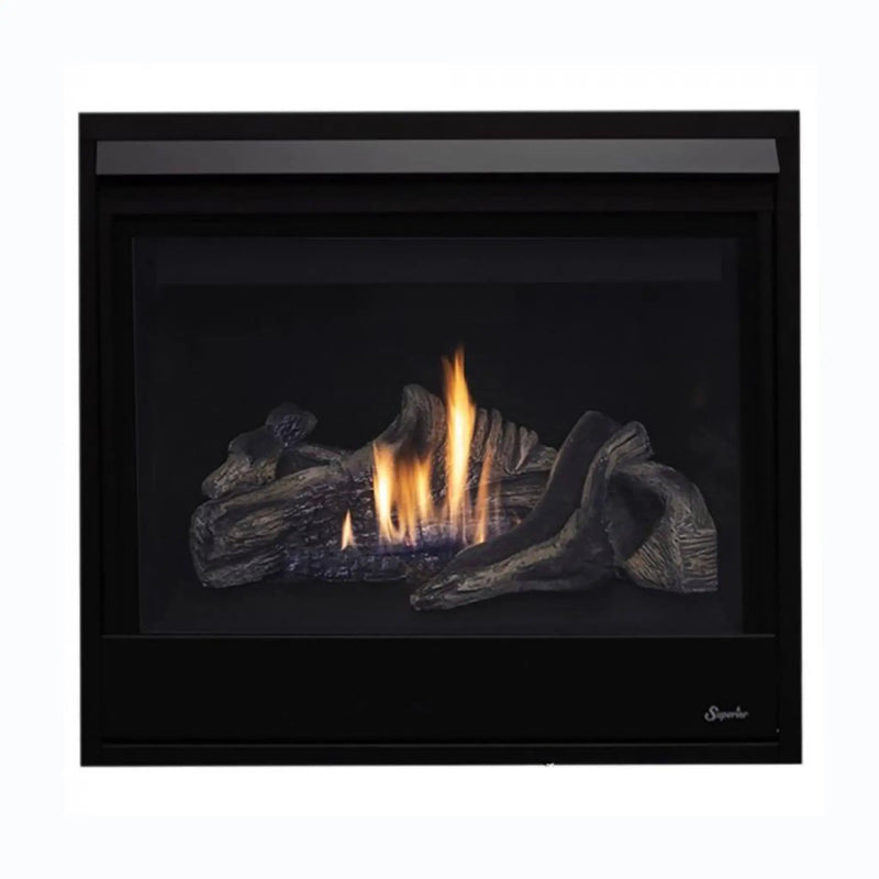 Superior Fireplaces 40-Inch Contemporary Black Glass Direct Vent Natural Gas Fireplace With Battery Back Up [DRC3040DEN-B] (SAK40523) by SAKSBY WHOLESALE