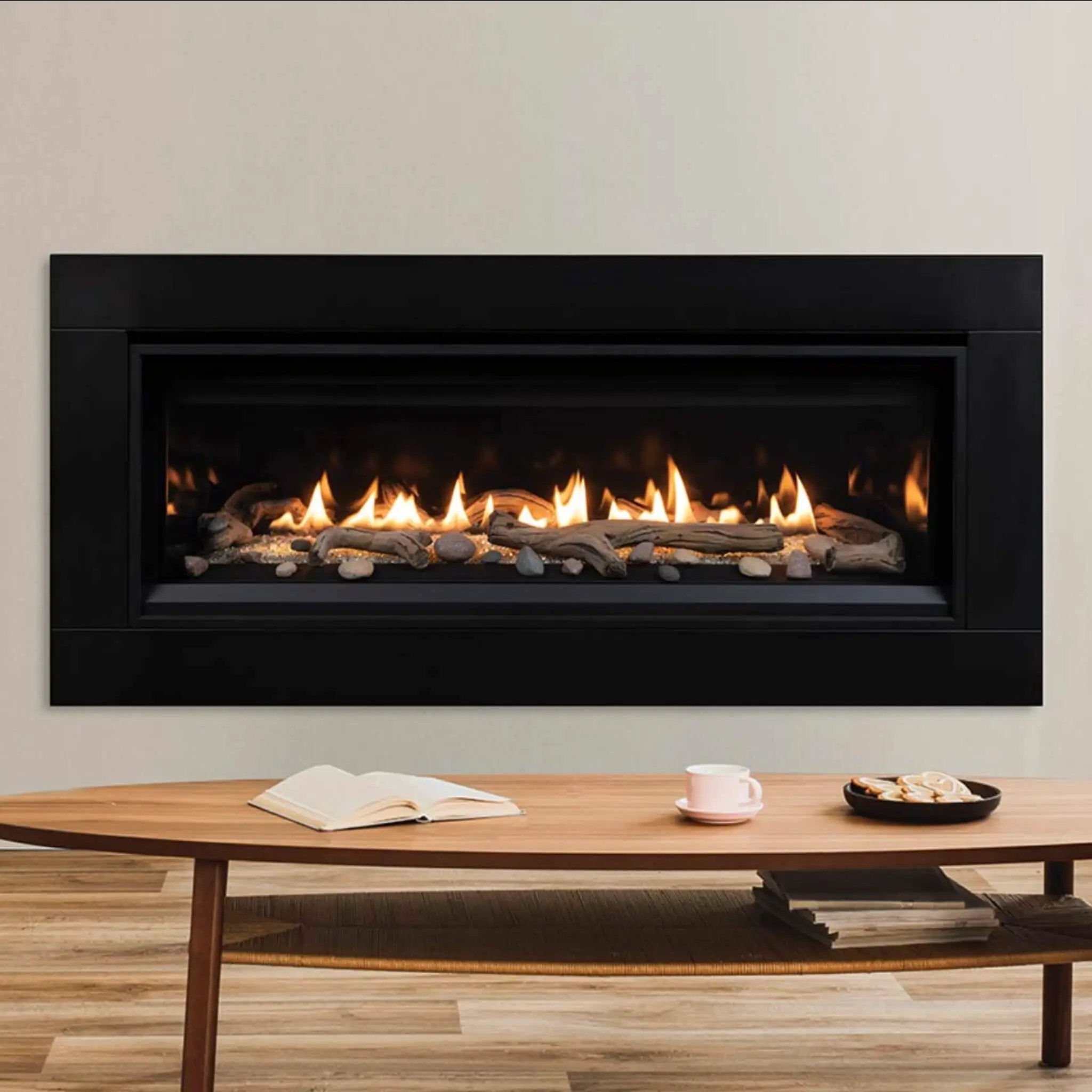 Superior Fireplaces 55-Inch Linear 28K BTU Direct Vent Natural Gas Fireplace With Blower And Remote Control [DRL3555TEN] (SAK26791) by SAKSBY WHOLESALE