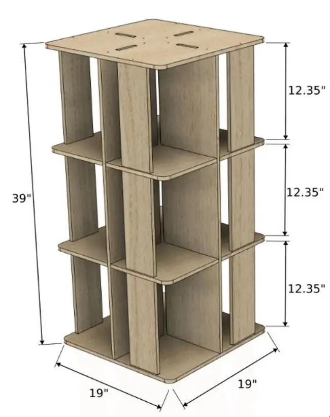 LAZY SUZAN- Rotating Bookshelf by Bush Acres