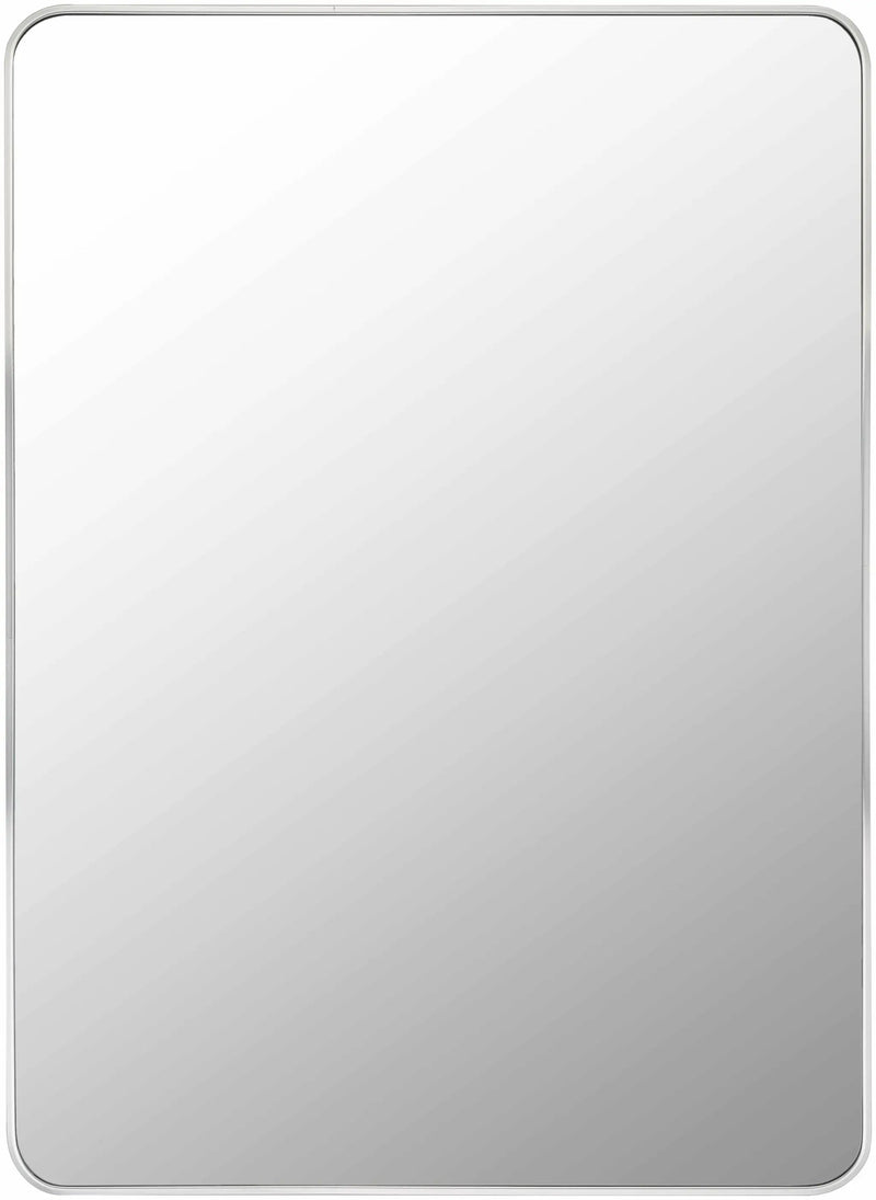 Sustinente Silver Gray Carved Mirror by Boutique Rugs