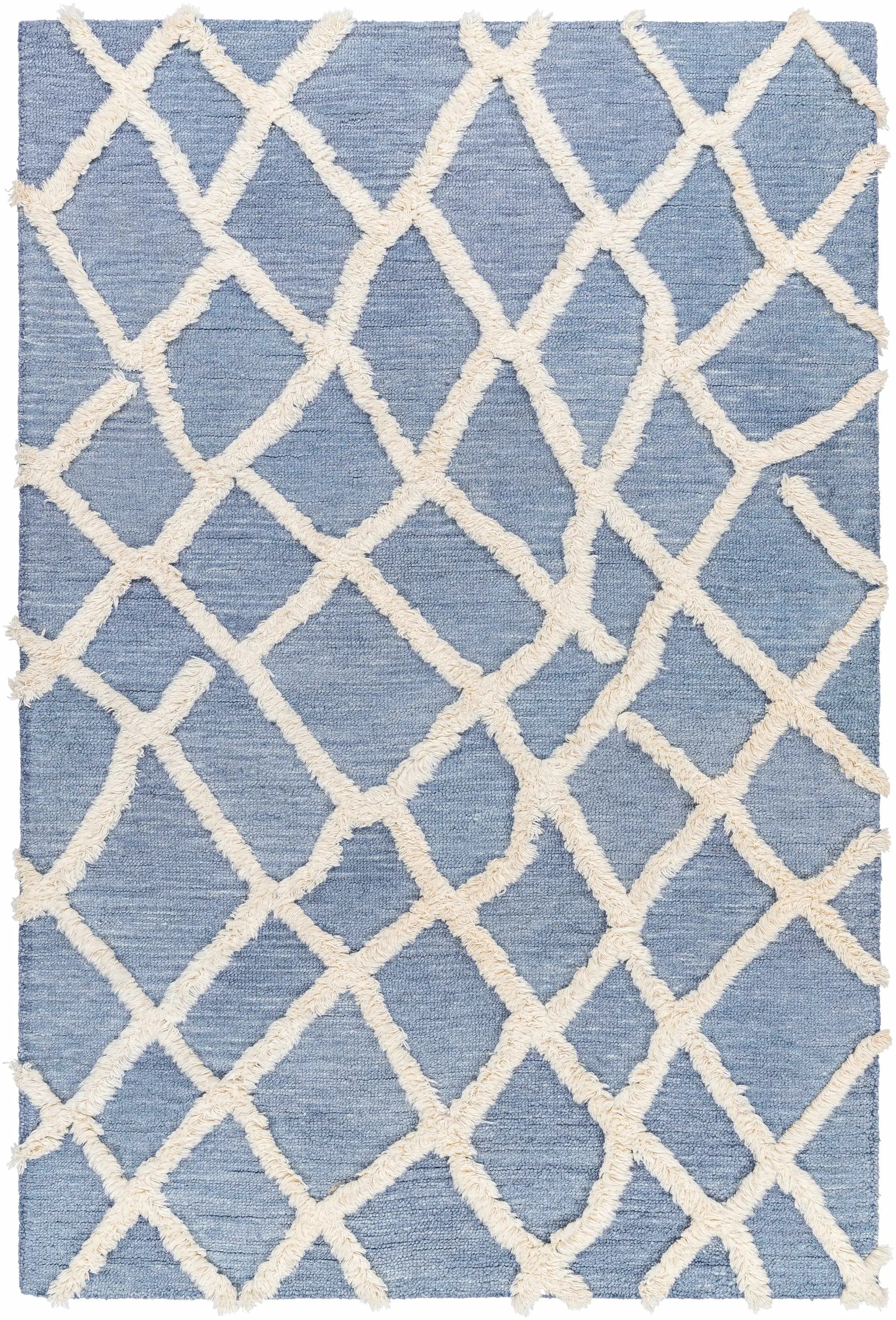 Adica Blue Wool Area Rug - Clearance by Boutique Rugs