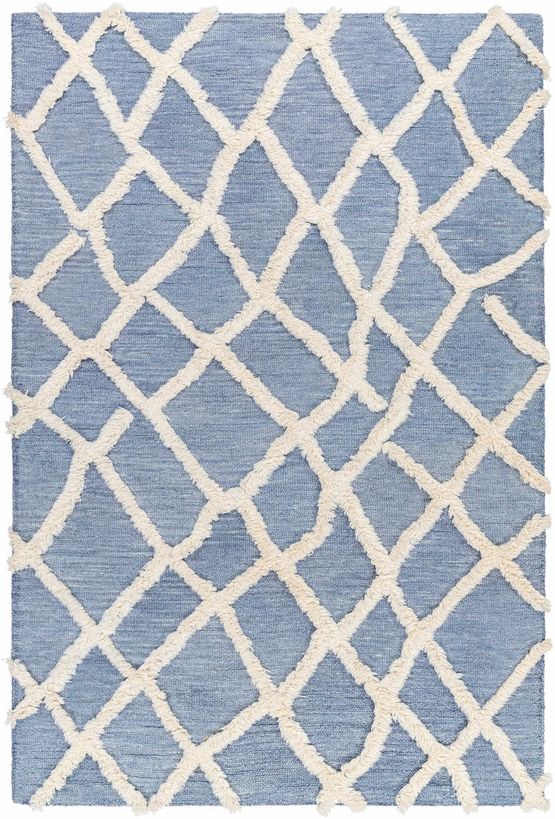 Adica Blue Wool Area Rug - Clearance by Boutique Rugs