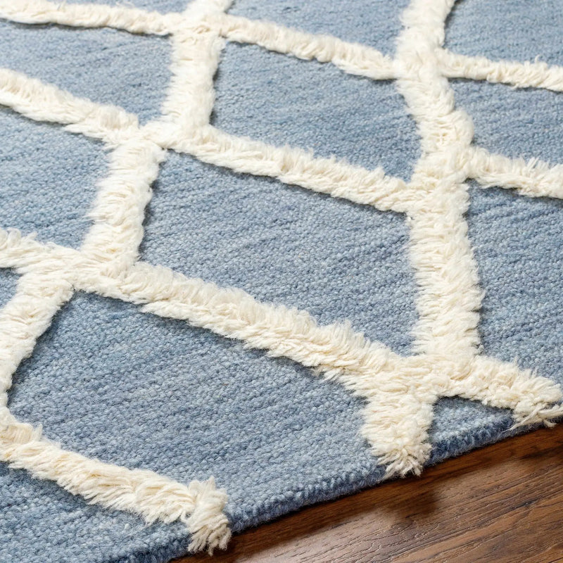 Adica Blue Wool Area Rug - Clearance by Boutique Rugs