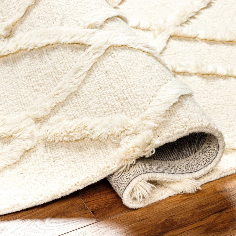 Adica Cream Wool Area Rug - Clearance by Boutique Rugs