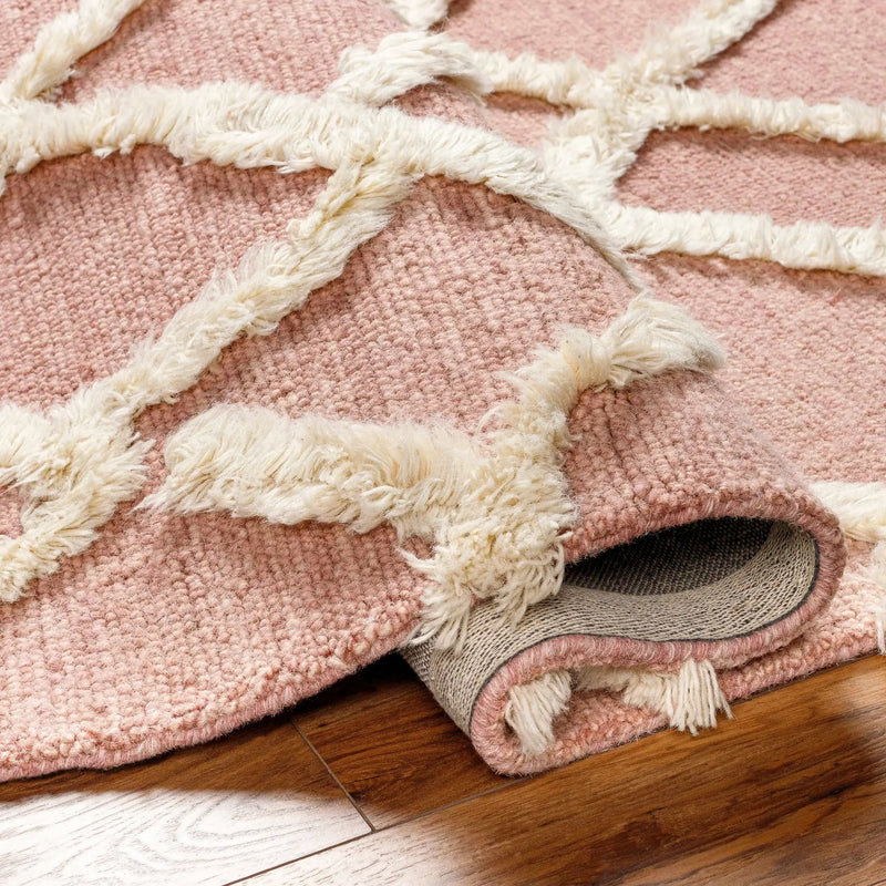 Adica Pink Wool Area Rug - Clearance by Boutique Rugs