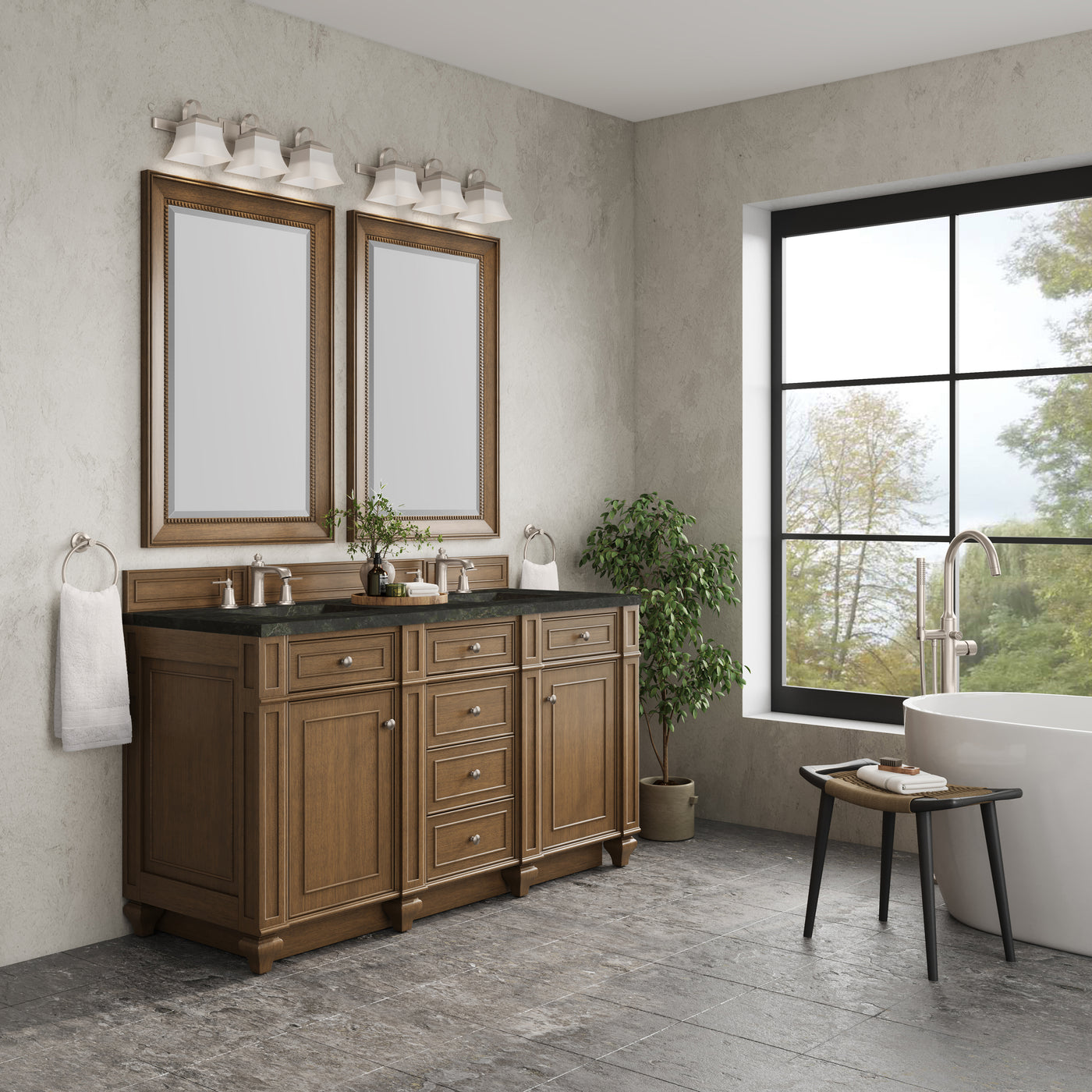 James Martin Bristol 60" Double Bathroom Vanity, Saddle Brown, view 33
