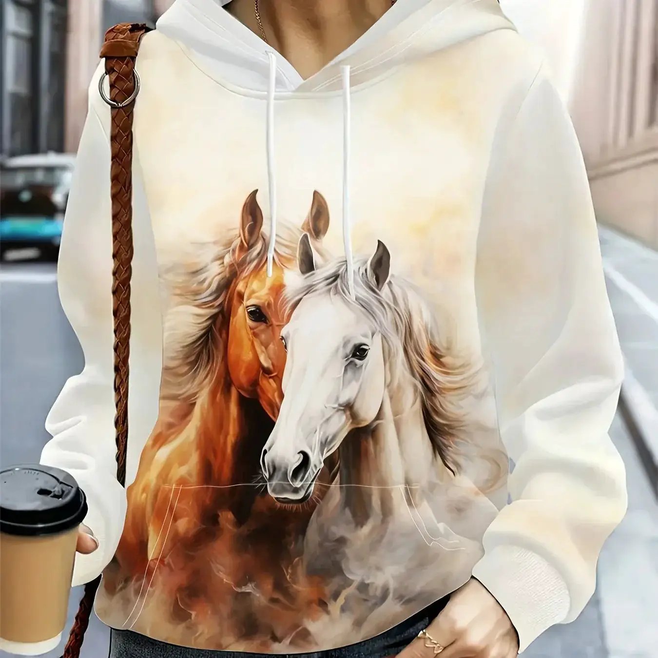 Sweatshirt - Casual Cotton Crew Neck by House Of Avana